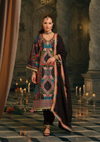 Black patchwork suit