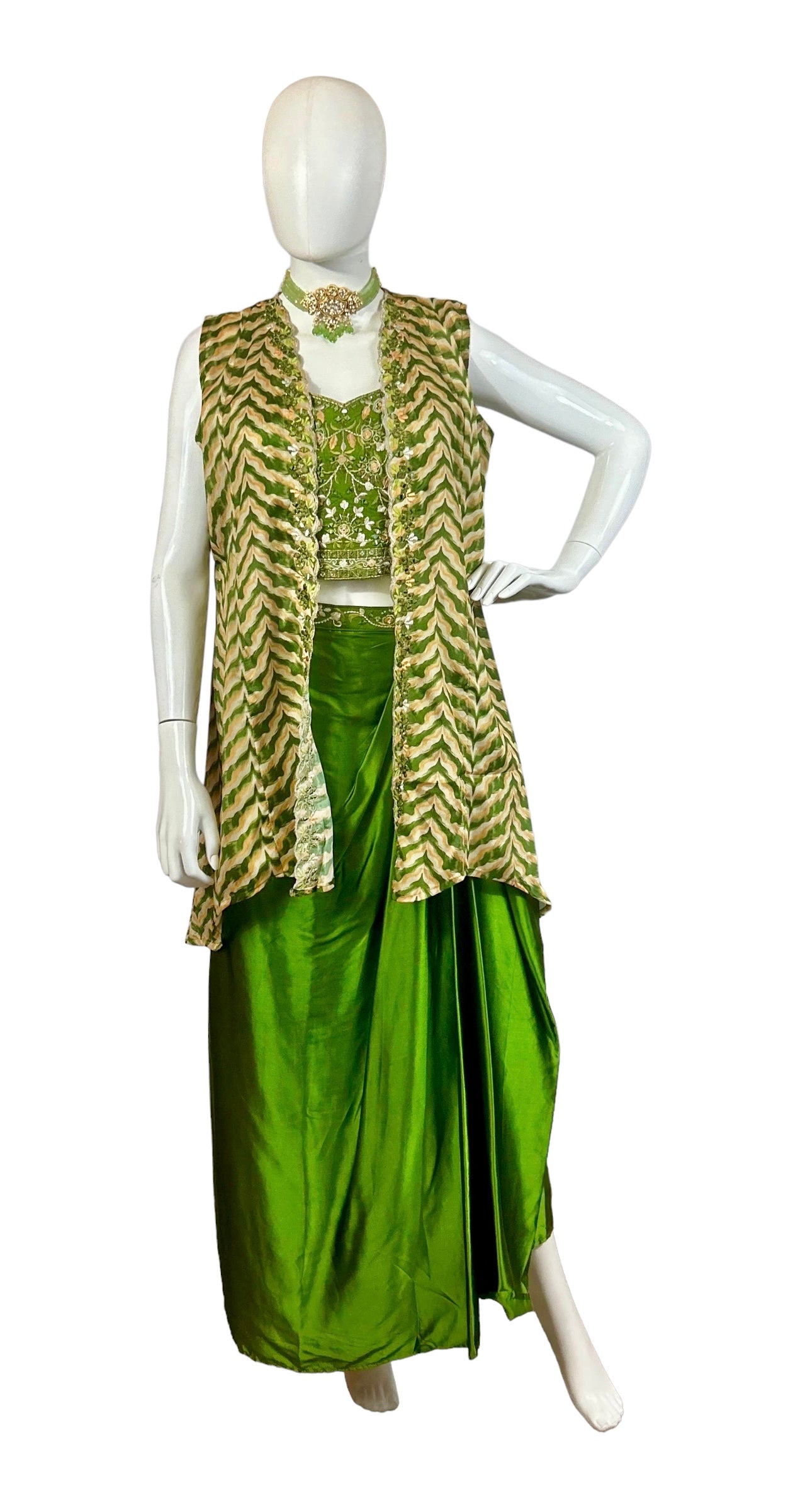 Green dhoti set