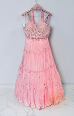 Pink georgette lehenga