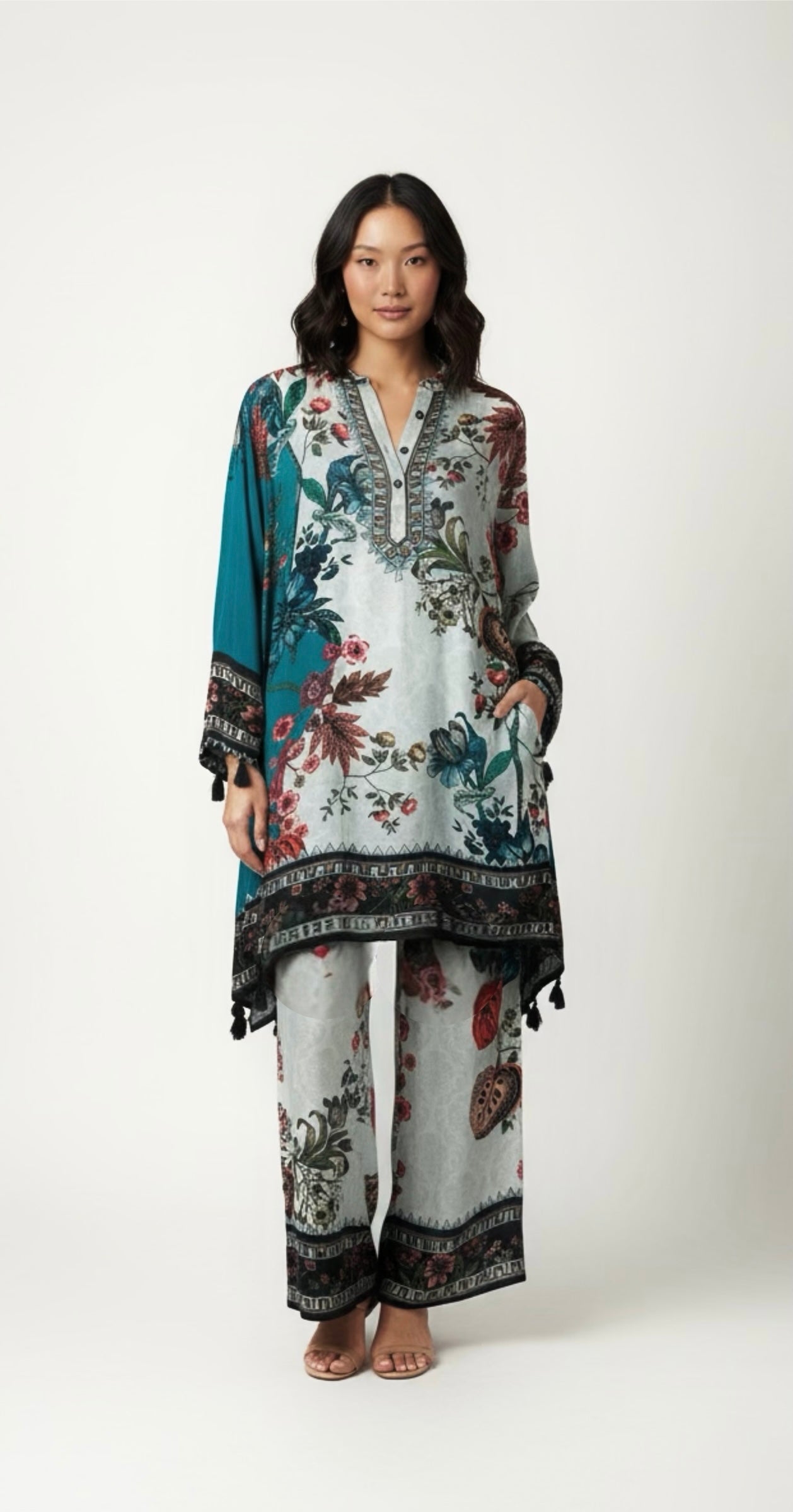 Blue printed co-ord set