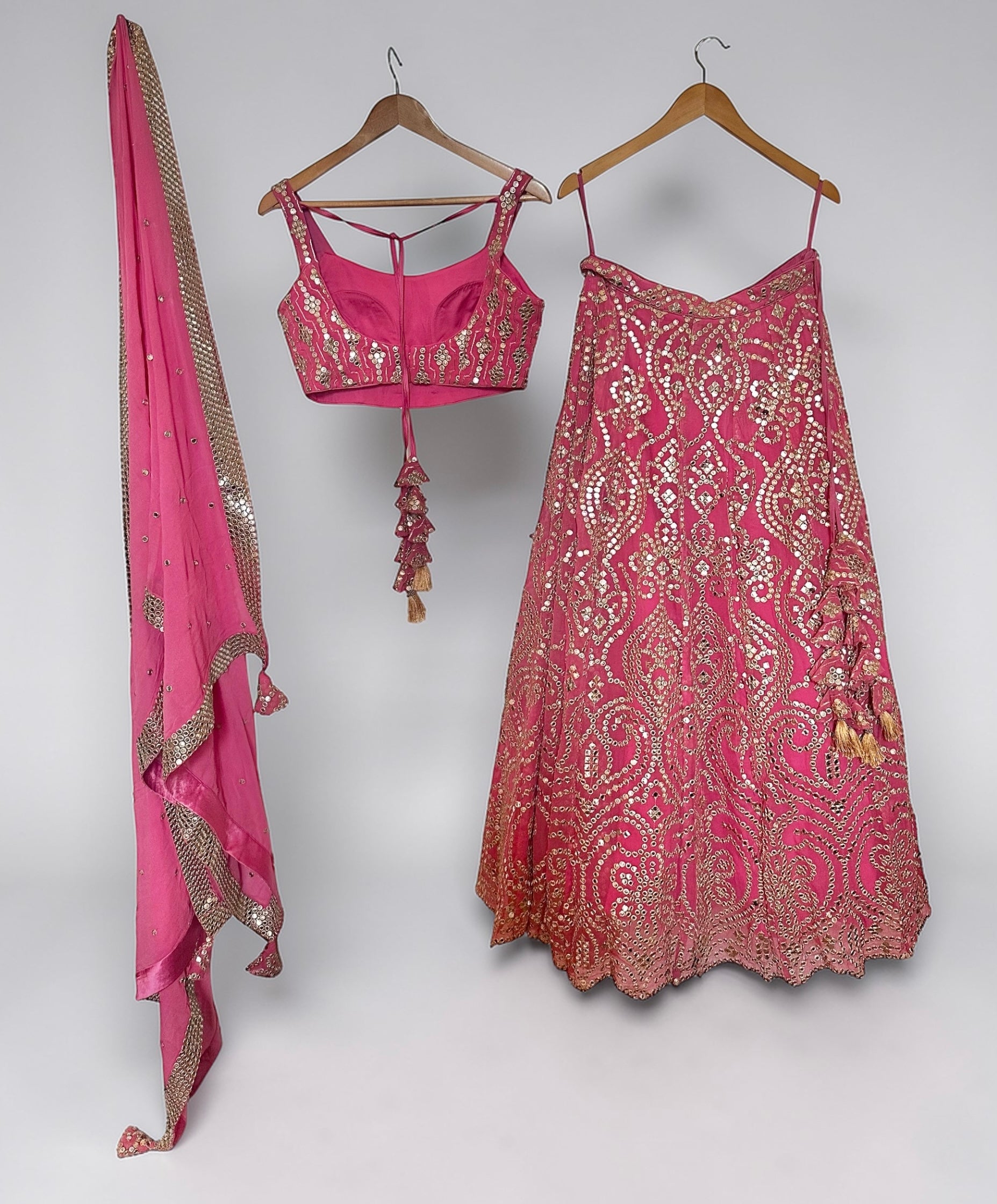 Hot pink georgette lehenga