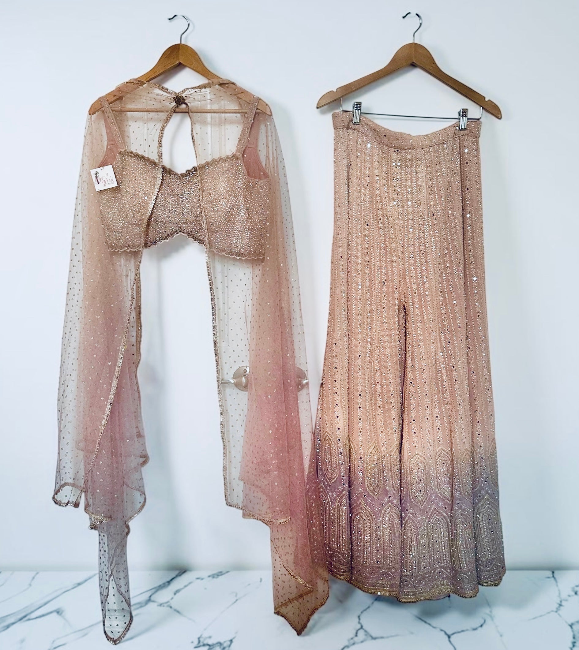 Peach n purple ombre fusion set