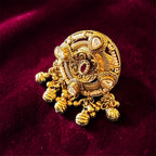 Ruby ghungroo kundan ring