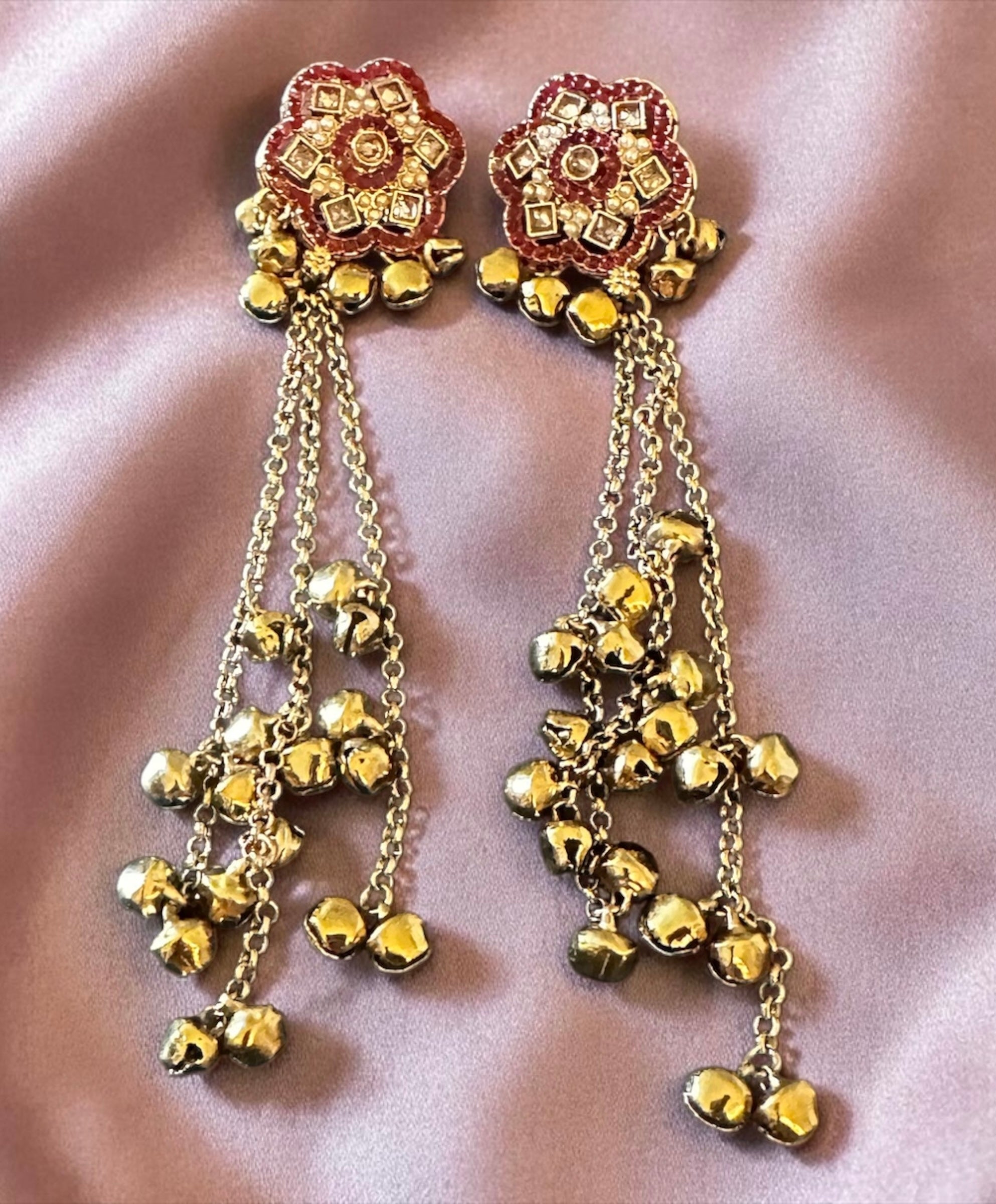 Ruby ghungroo earrings