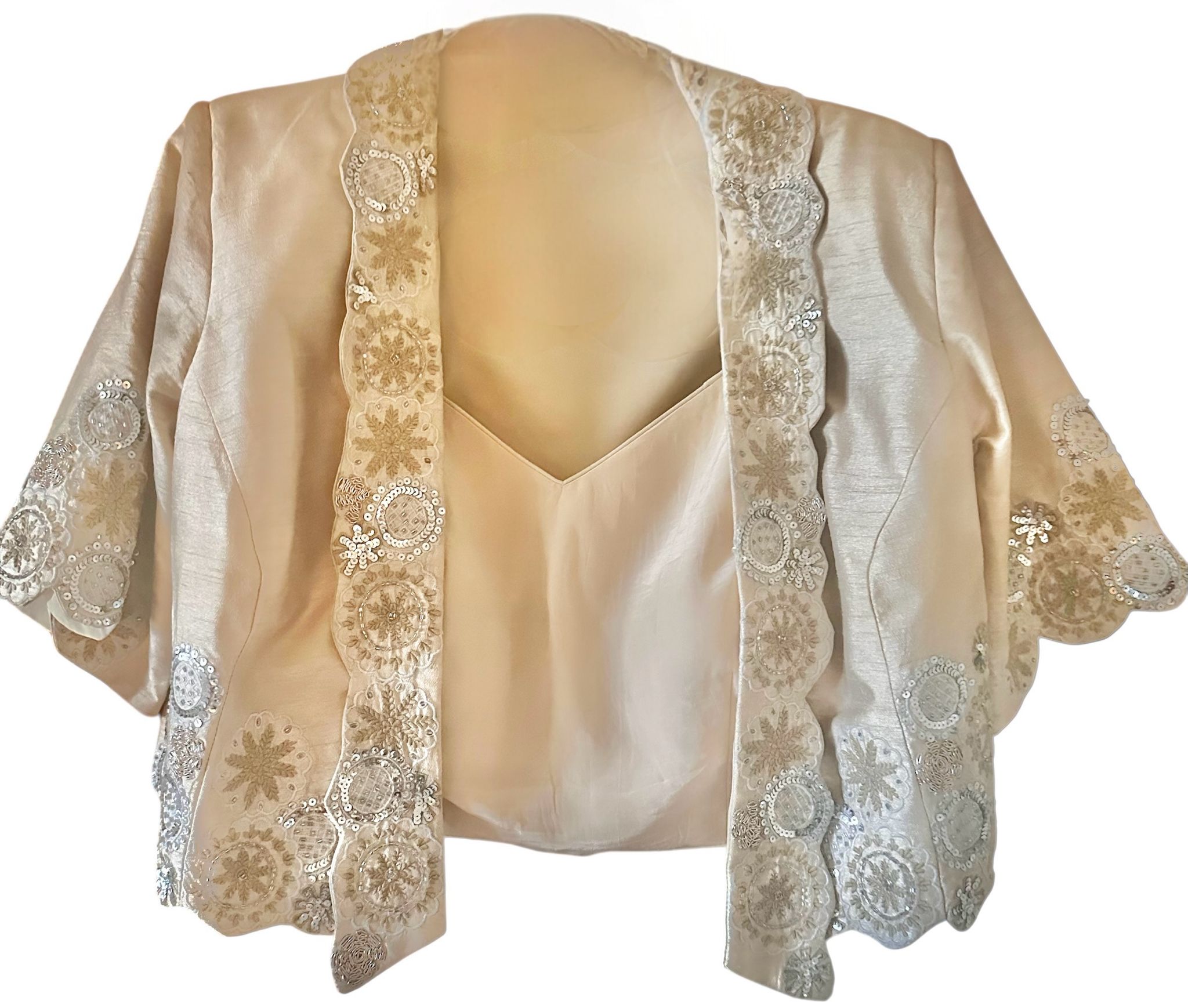 Ivory dhoti skirt set