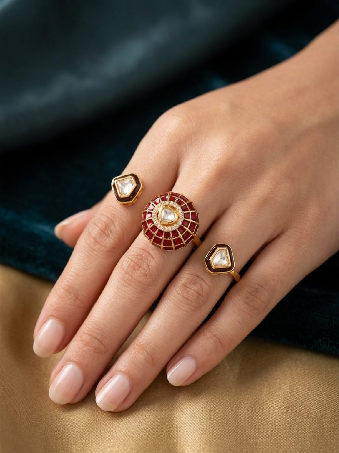 Ruby Polki finger  ring