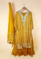 Mustard yellow 2-layered dress