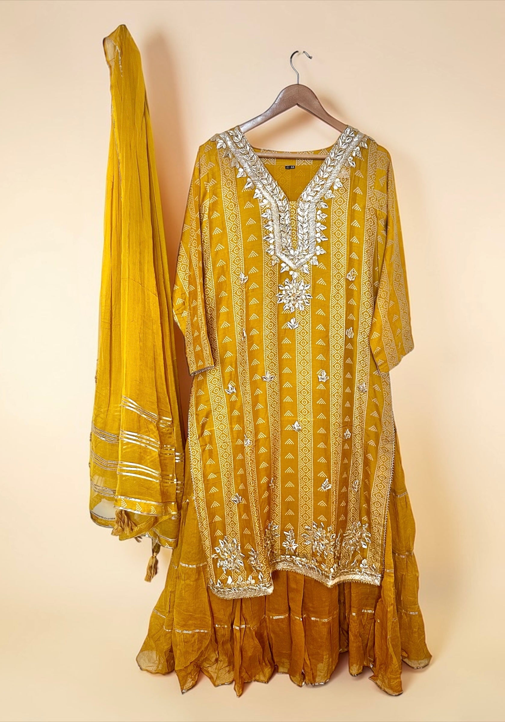 Mustard yellow 2-layered dress