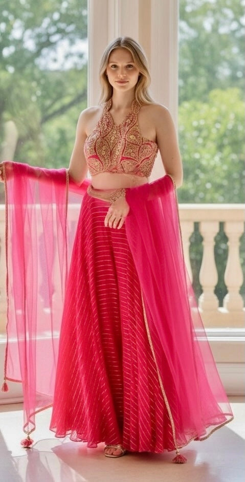 Fuchsia Sharara set