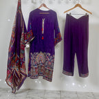 Purple printed suit