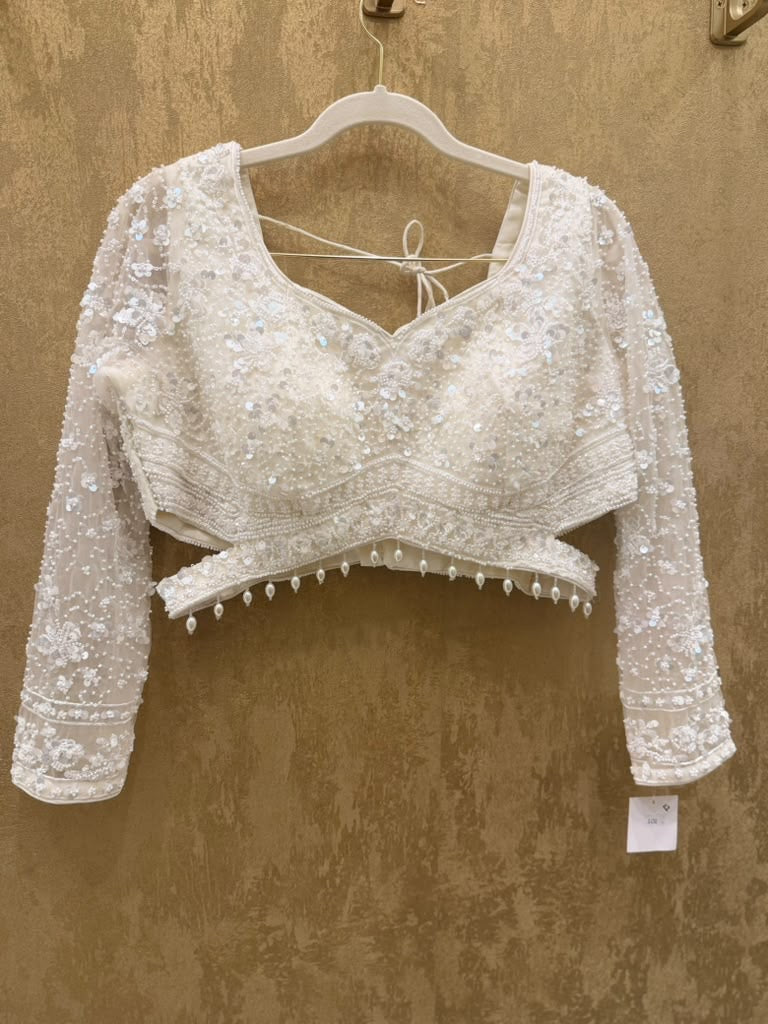 White net saree