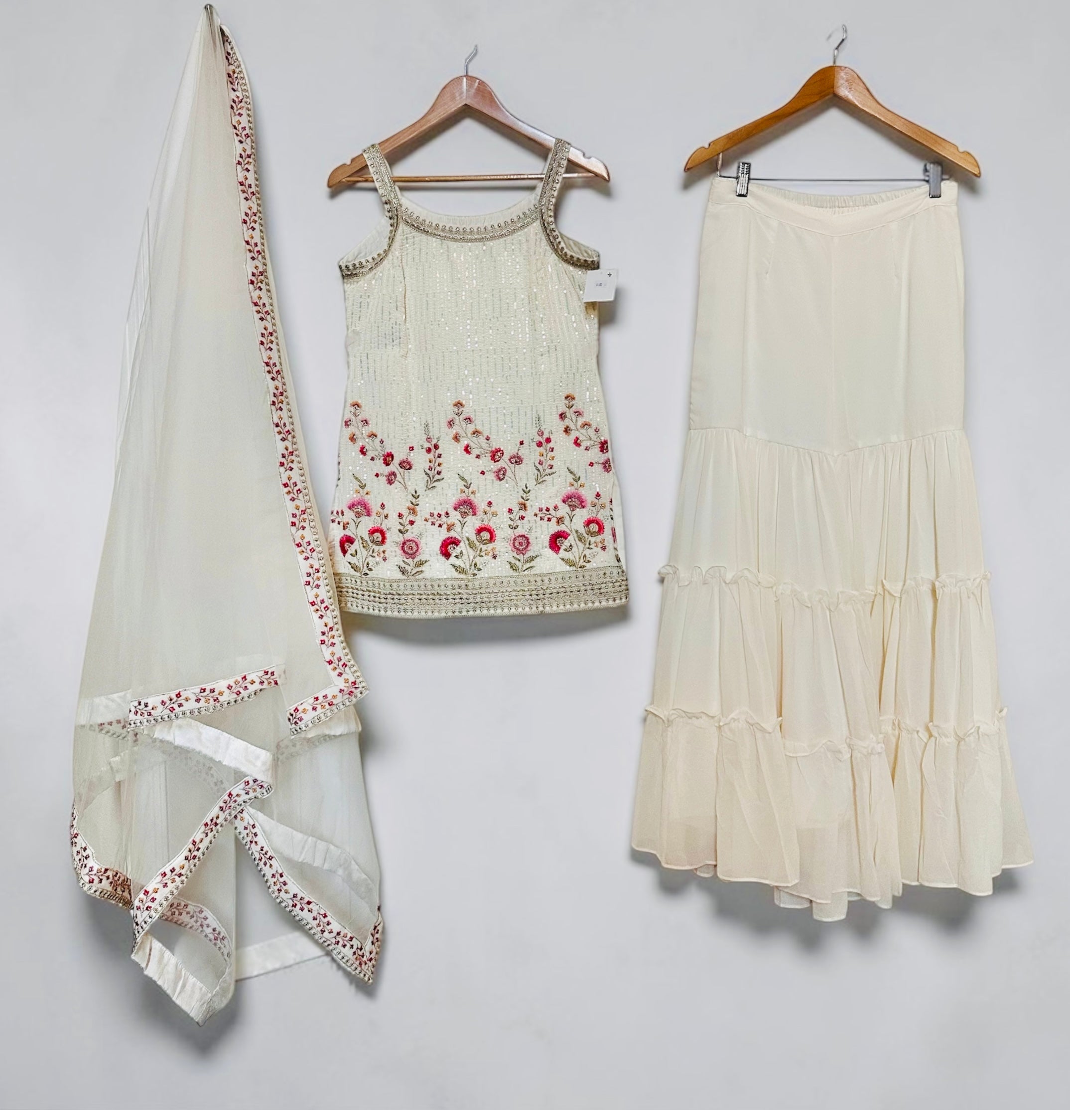 White sequins garara set