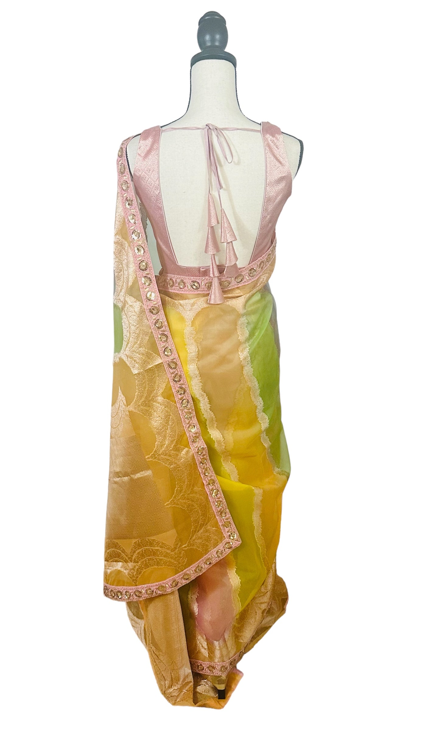 Multi-colored organza saree