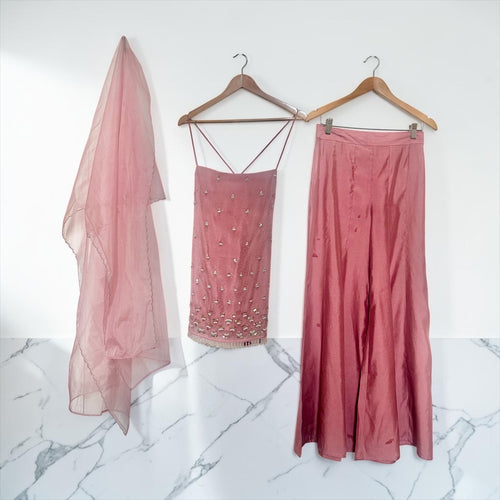 Dusty rose chiffon suit