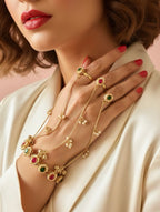 Ruby/emerald hand jewelry