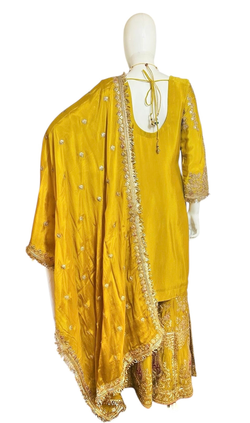 Mustard yellow Sharara suit