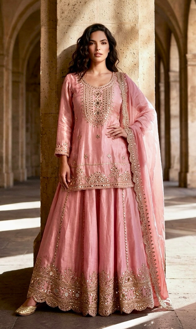 Pink Sharara suit