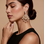 Polki earrings white finish