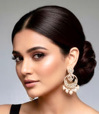 Polki earrings with pearl drops