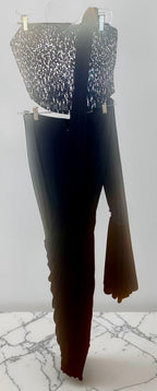 Navy blue lycra stitched saree