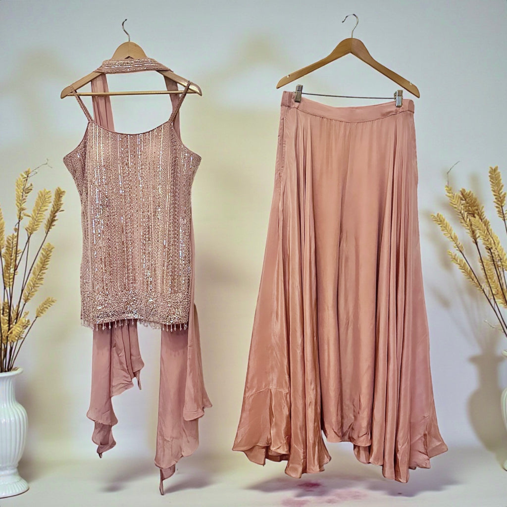 Blush pink Sharara set