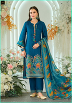 Blue printed suit
