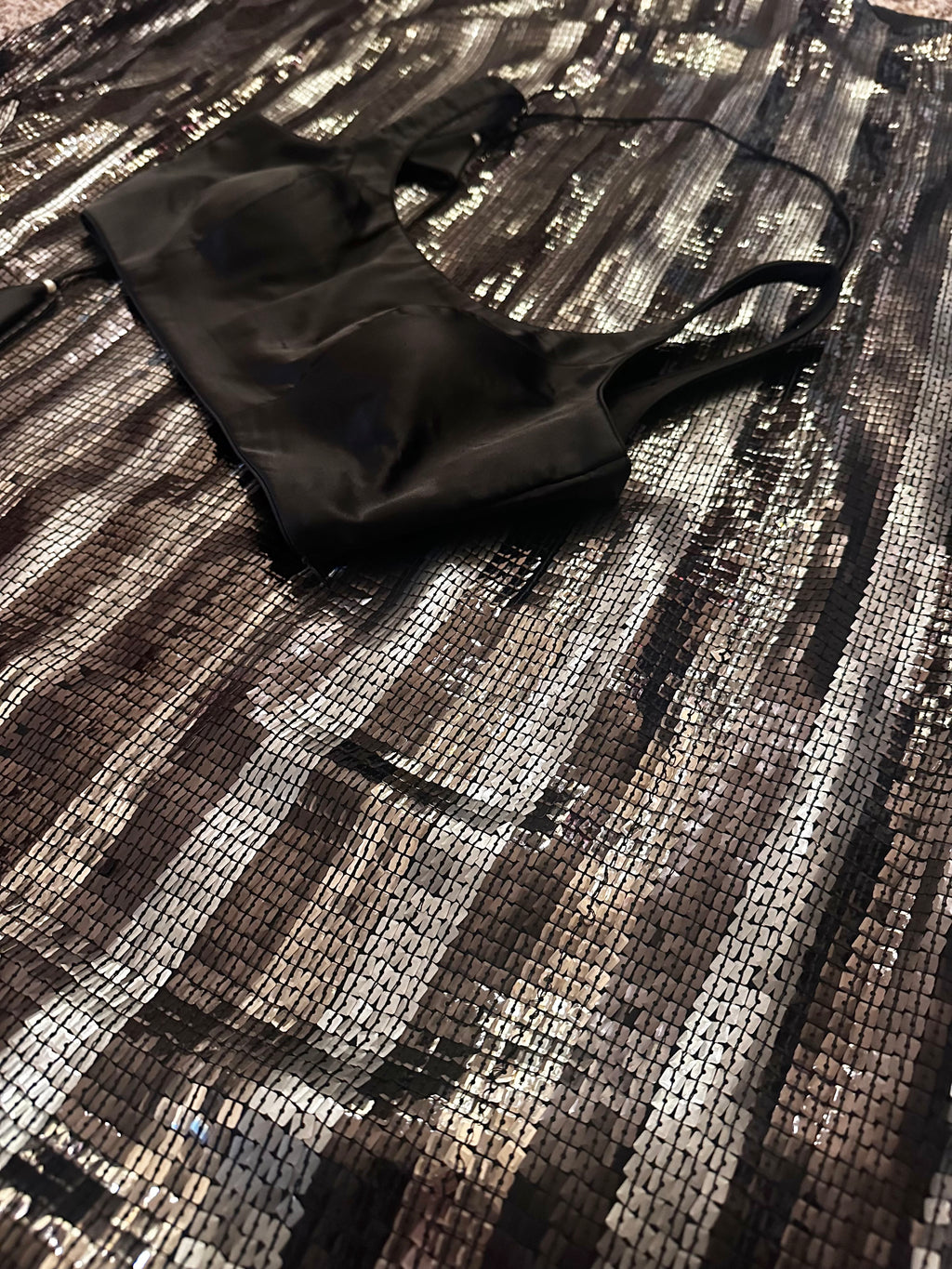 Black n silver sequins saree