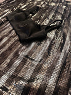 Black n silver sequins saree
