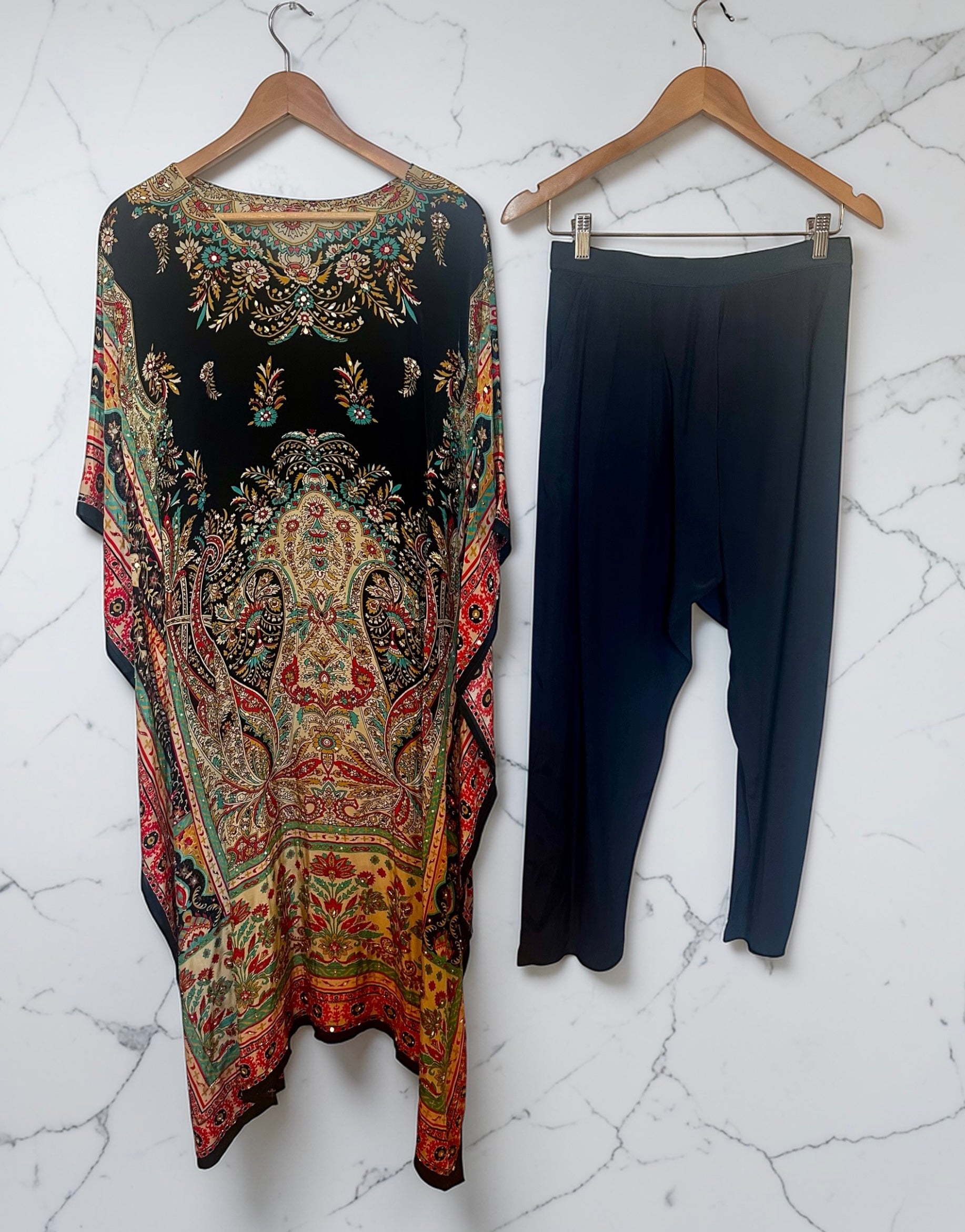 Navy blue kaftaan set