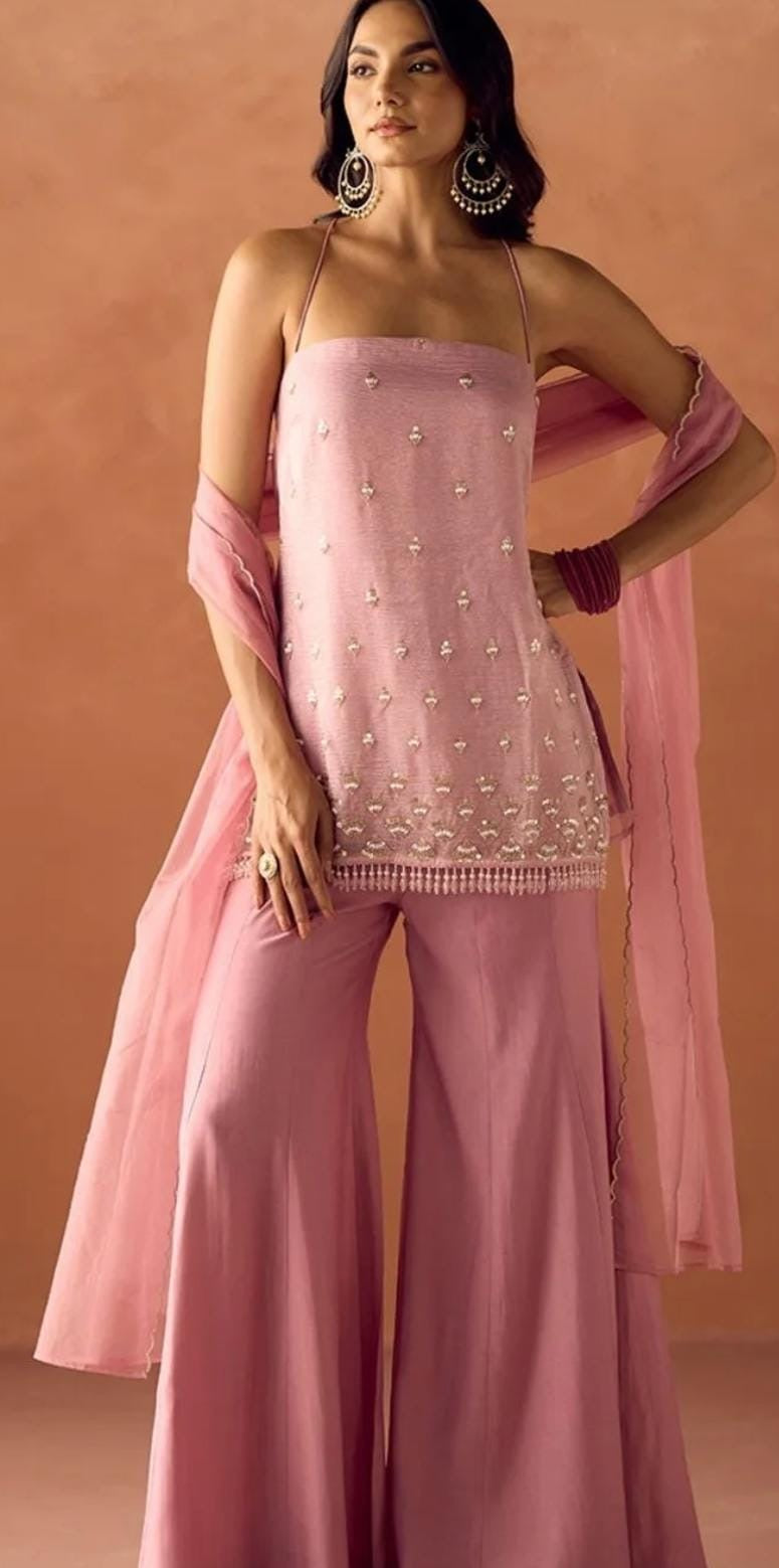 Dusty rose chiffon suit