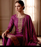 Purple lehriya suit