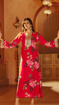 Red Floral printed dress
