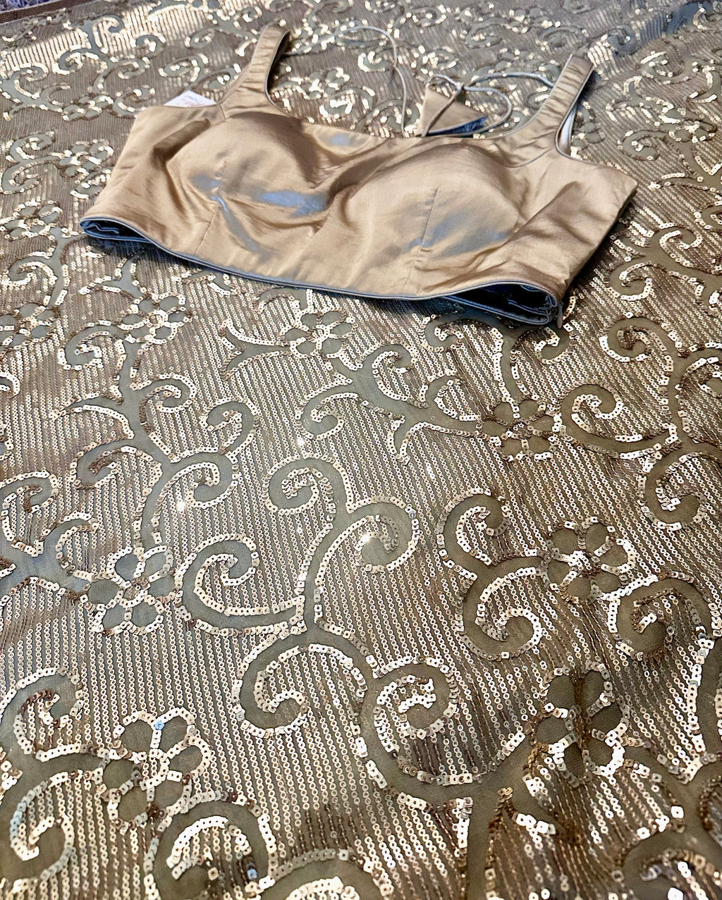 Gold sequins saree