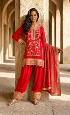 Red Farshi salwaar suit