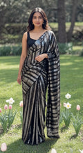 Black n silver sequins saree