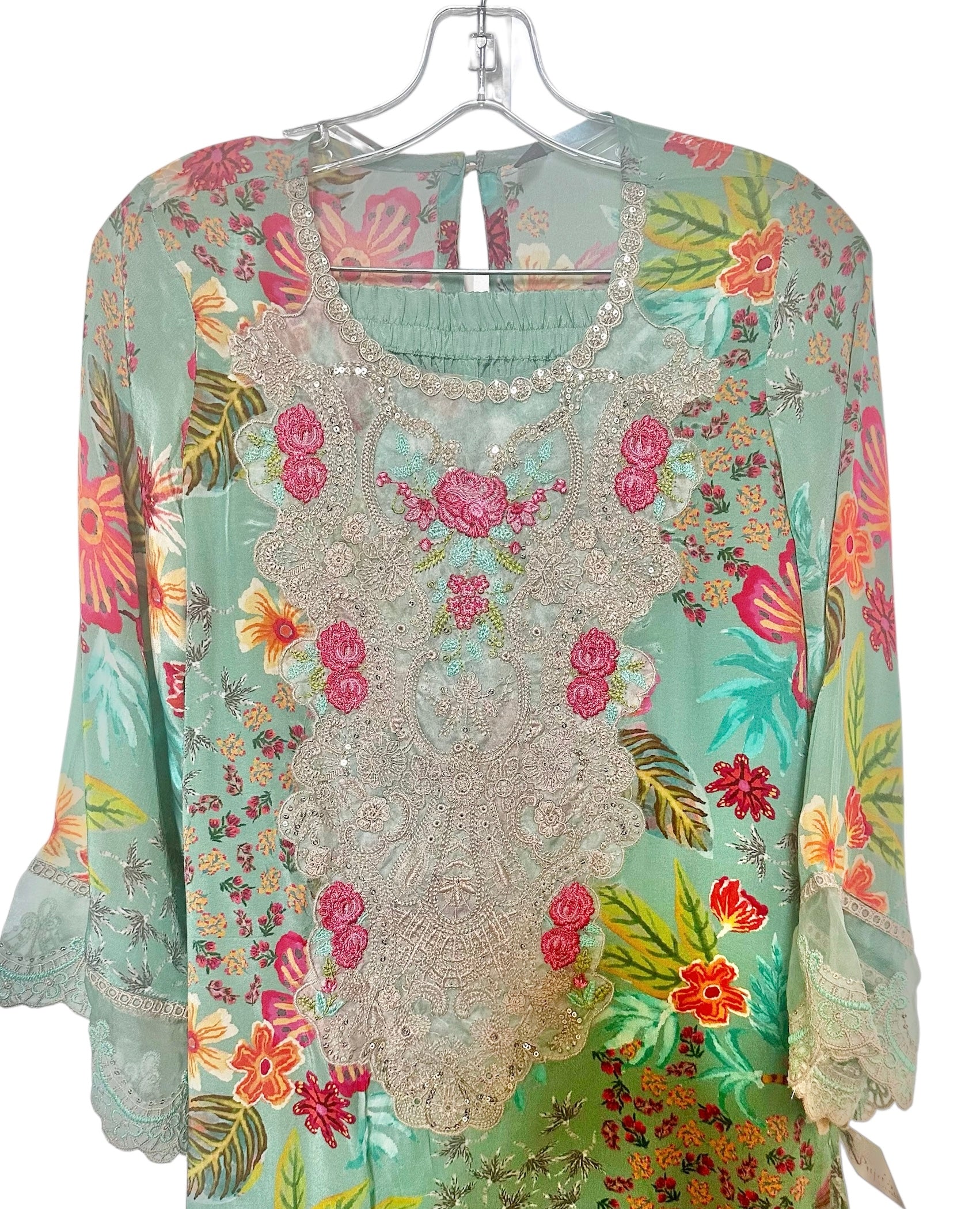 Sea-green farshi salwaar suit