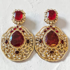Ruby ad stone earrings