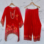 Red printed co-ord set