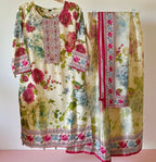 Sea-green floral suit