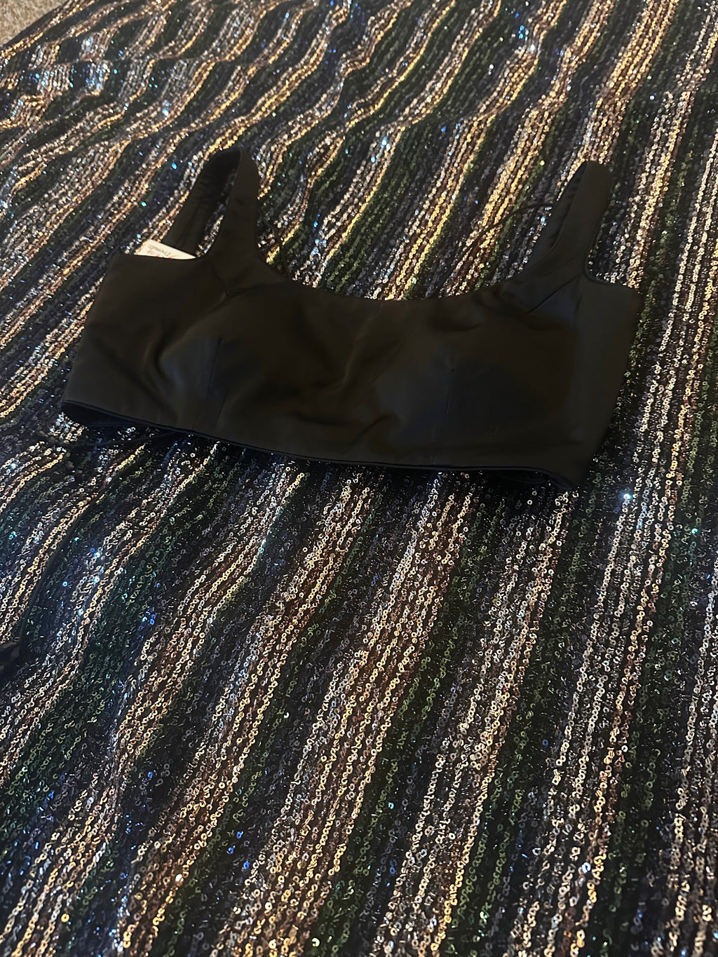 Black n gold sequins saree