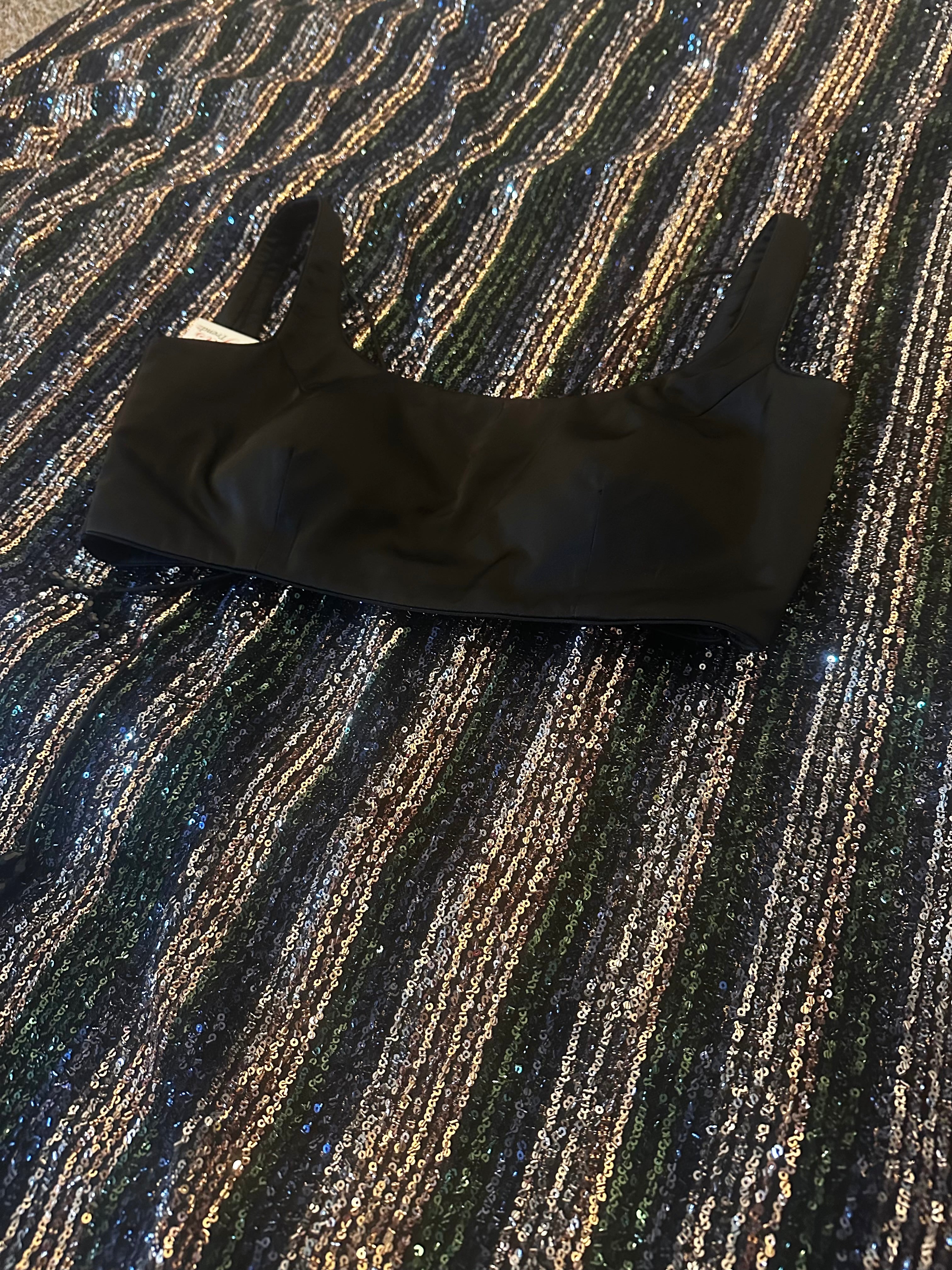 Black n gold sequins saree