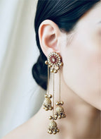 White finish ghungroo earrings