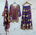 Purple benarasi Sharara suit
