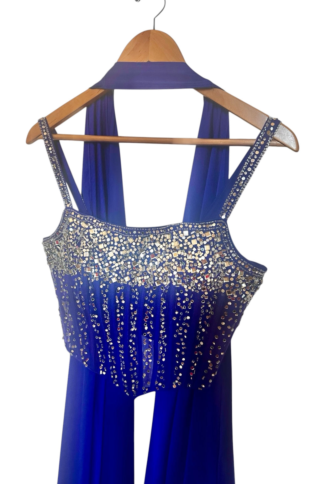 Electric blue dhoti skirt set