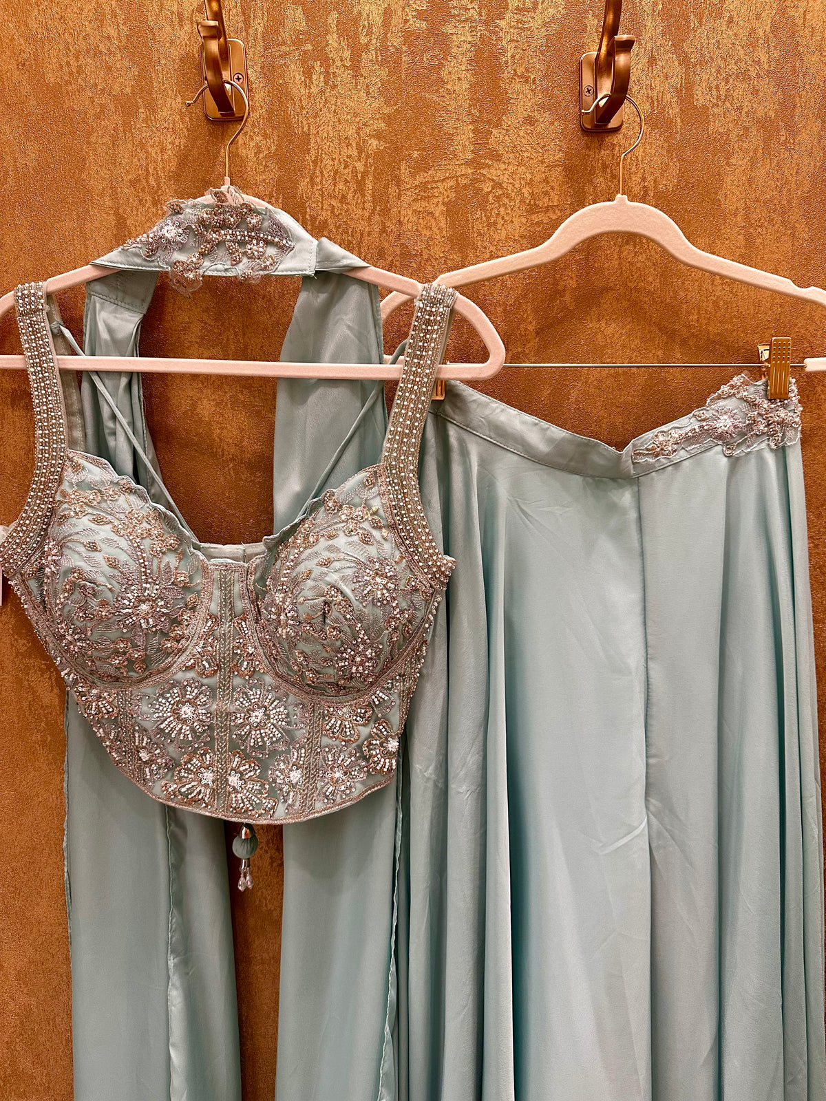 Blue Sharara fusion outfit