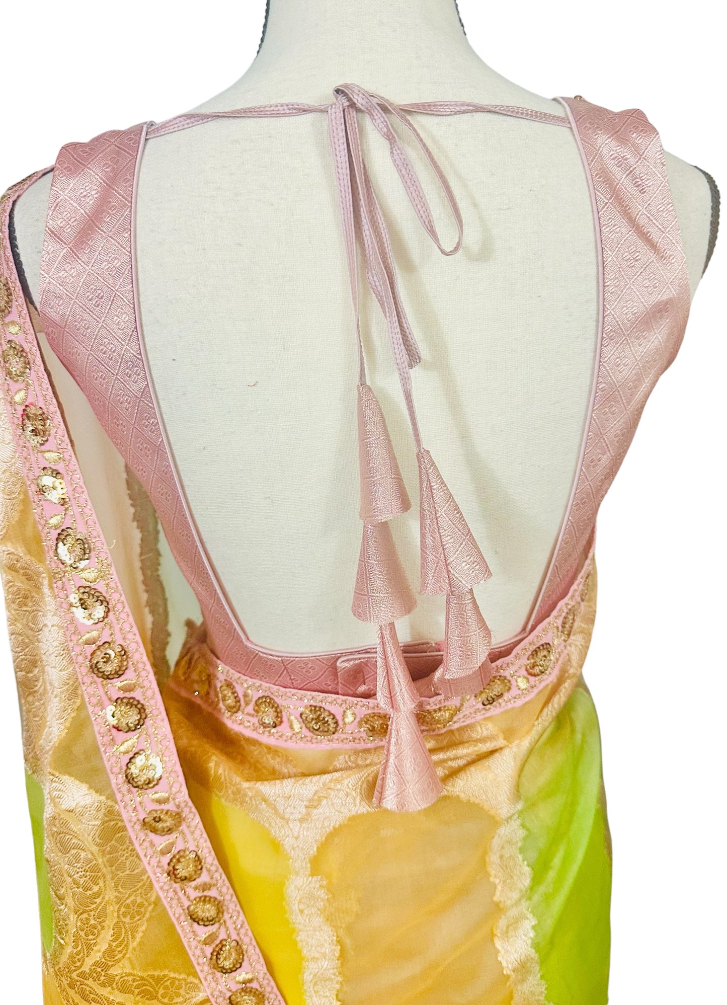 Multi-colored organza saree