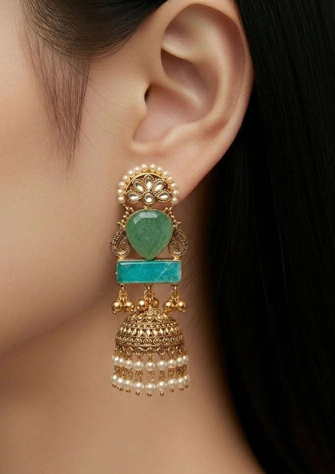 Mint green jhumkaas