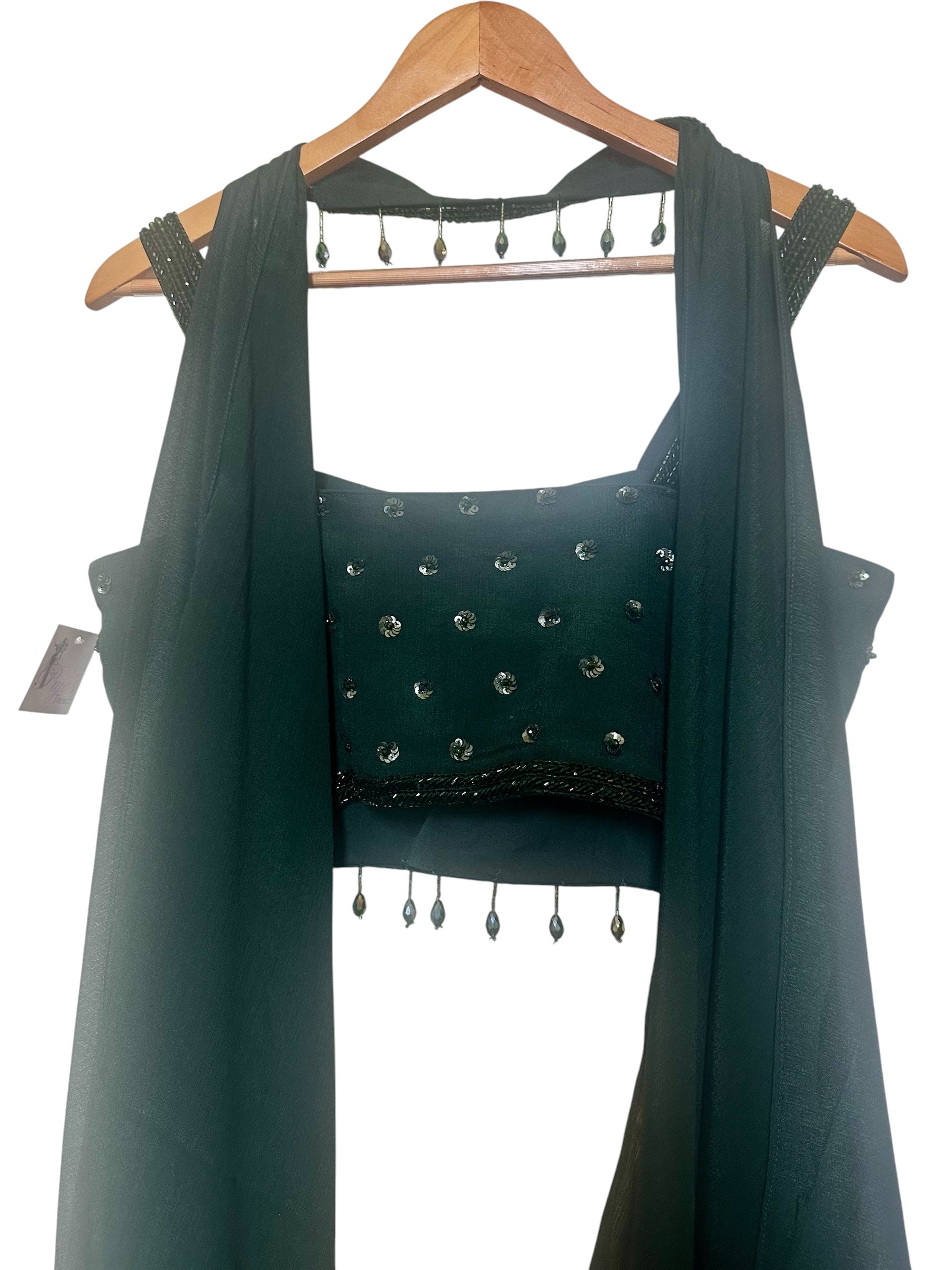 Bottle green lehenga set
