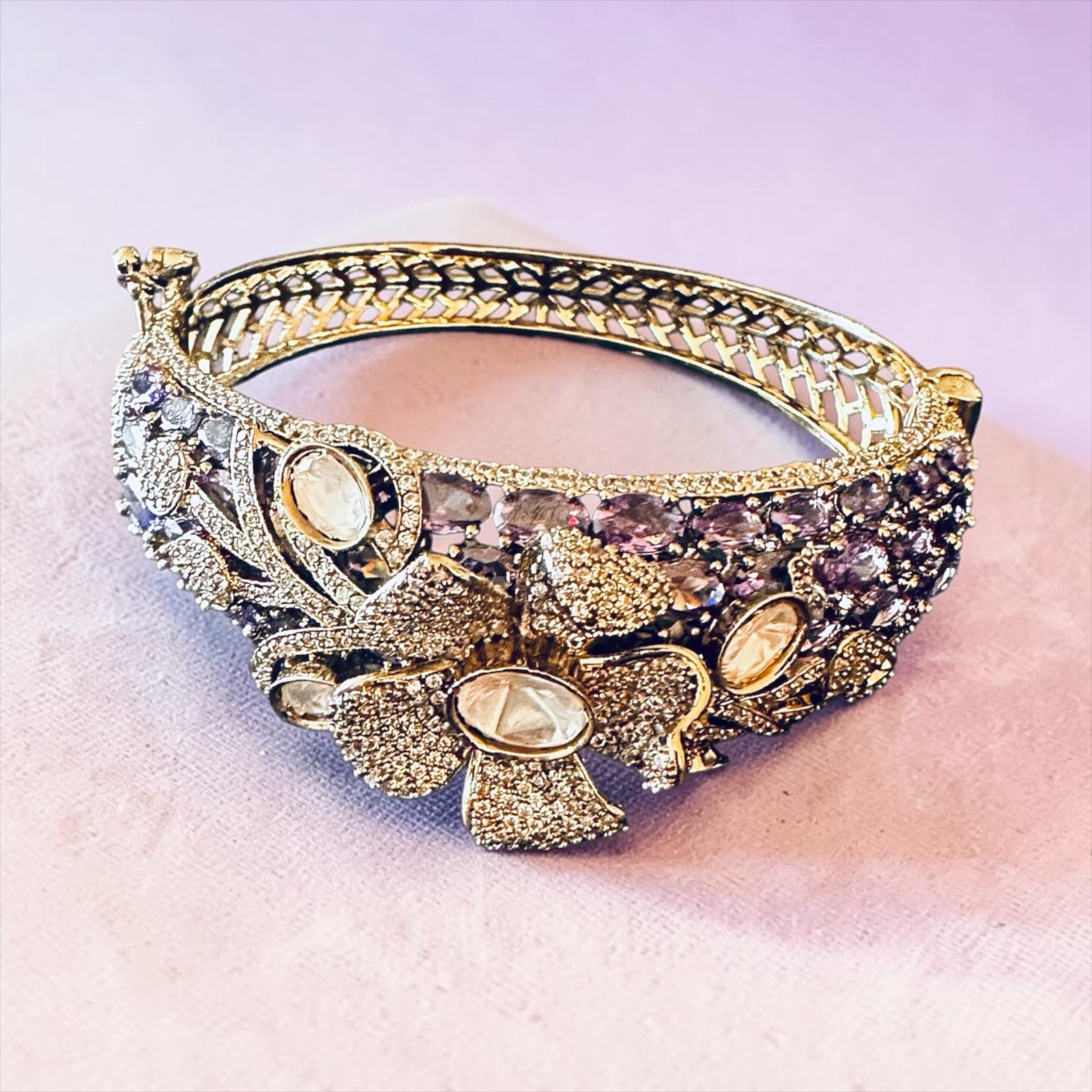 Lavender stone ad bracelet
