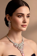 Peacock motif pink stone ad set